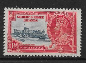 GILBERT & ELLICE IS. SG37 1935 SILVER JUBILEE 1½d USED