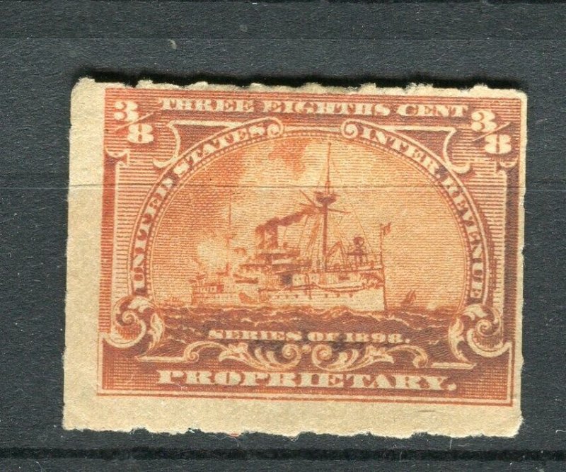 USA; BATTLESHIP REVENUE 1890s fine Mint unused 3/8c. value