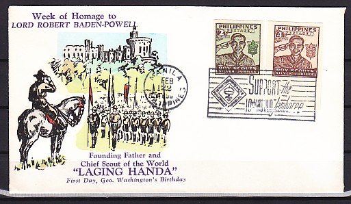 Philippines, 22/FEB/59. Lord Baden Powell Cachet on Scout Cover. ^