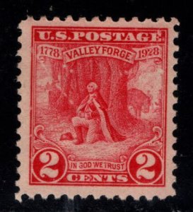 USA Scott 645 Mint No Gum 2c Red Valley Forge stamp, Washington at Prayer