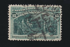 US 238 15c Columbian Exposition Used VF SCV $72.50