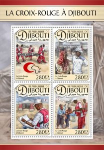 DJIBUTI - 2016 - Red Cross in Djibuti - Perf 4v Sheet - Mint Never Hinged