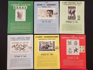 1963,64,65 Vintage USPS Bulletin Board Poster Folded w/ FDI Cancel Lot of 10