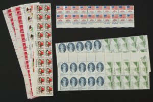 U.S. Mint Stamp Lot of 7 13c Plate # Block Strips of 20. 5 Different Stamps. NH.