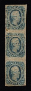 AFFORDABLE GENUINE SCOTT CSA #12 MINT STRIP OF 3 1864 DIE-B KEATINGE & BALL