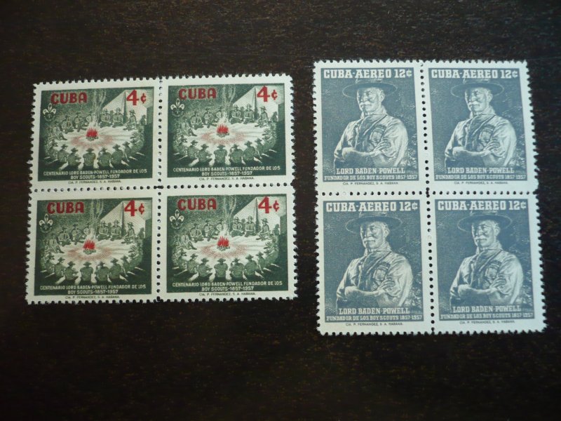 Stamps - Cuba - Scott# 565,C152 - Mint Hinged Set of 2 Stamps in Blocks of 4