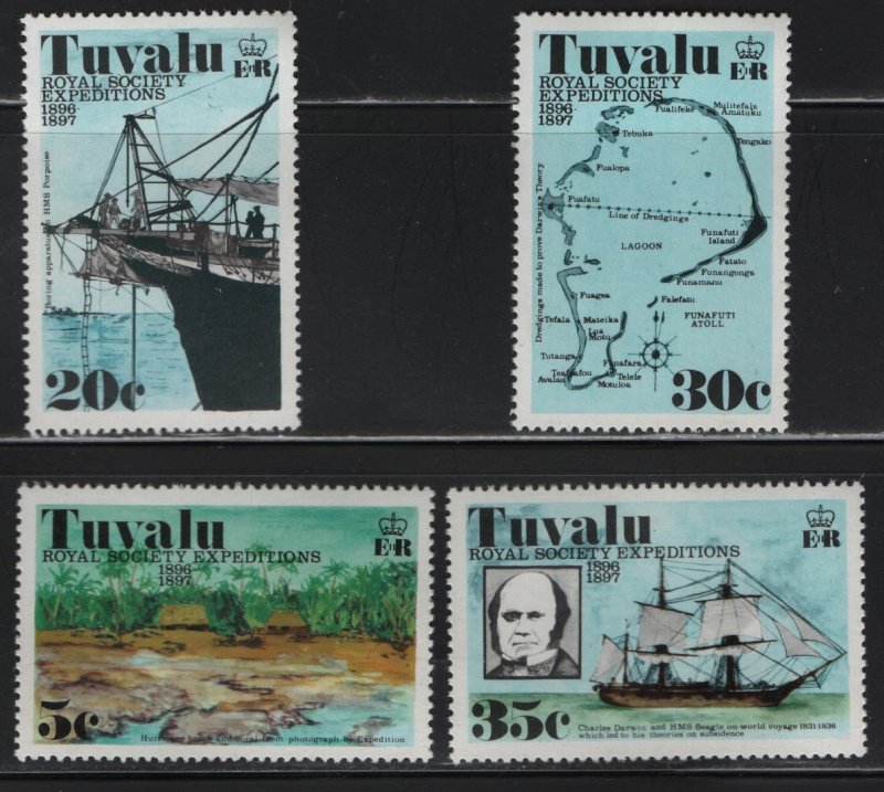 TUVALU 54-57, (4) set, MNH, 1977 Royal society expeditions