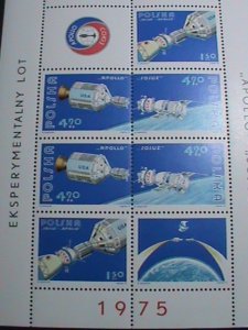 POLAND-STAMP-1975 SC# 2107a-APOLLO- SOYUZ SPACE LINK STATIONS MNH SHEET VF