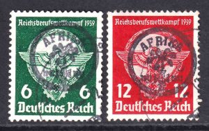 GERMANY 490-491 ROUND AFRIKAKORP OVERPRINT FELDPOST CDS XF SOUND SET