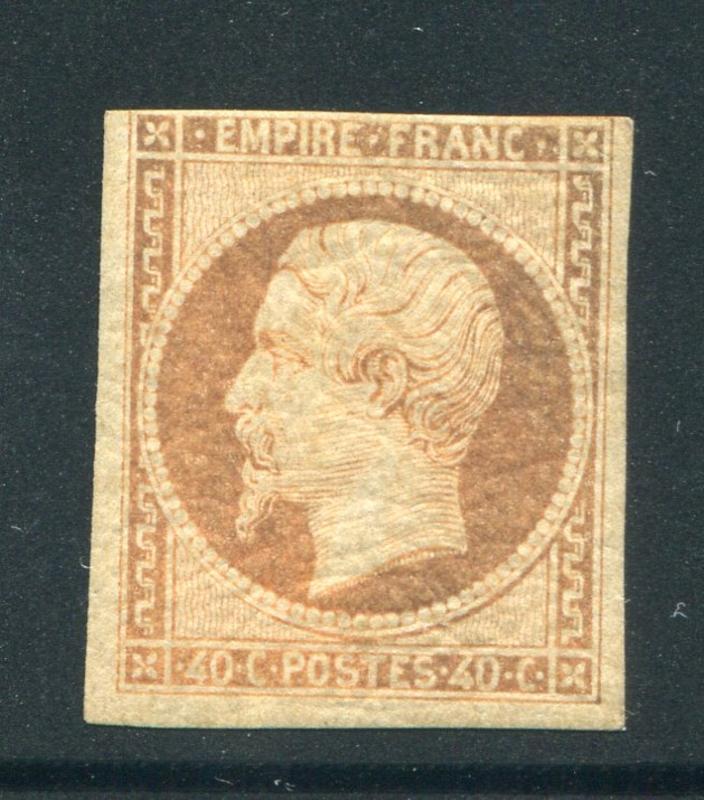 FRANCE 18 MINT NH, good margins 3 sides, fresh crackly gum, not seen often 