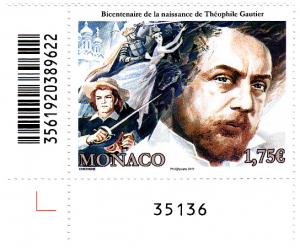 2011 Monaco Theophile Gautier Author (Scott 2653) MNH