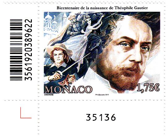 2011 Monaco Theophile Gautier Author (Scott 2653) MNH