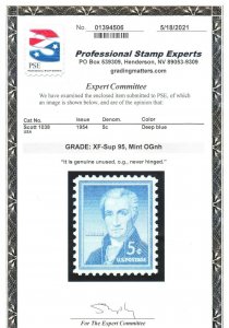 MOstamps - US #1038 Mint OG NH Grade 95 with PSE cert - Lot # MO-2962 SMQ $28