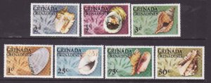 Grenada Grenadines-Sc#137-43- id9-unused NH set-Marine Life-Sea shells-1976-