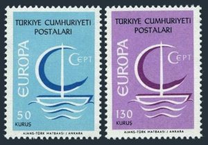 Turkey 1718-1719,MNH.Michel 2018-2019. EUROPE CEPT-1966,Symbolic Sailboat.