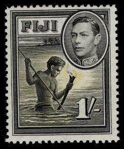 FIJI GVI SG262, 1s black & yellow, NH MINT.