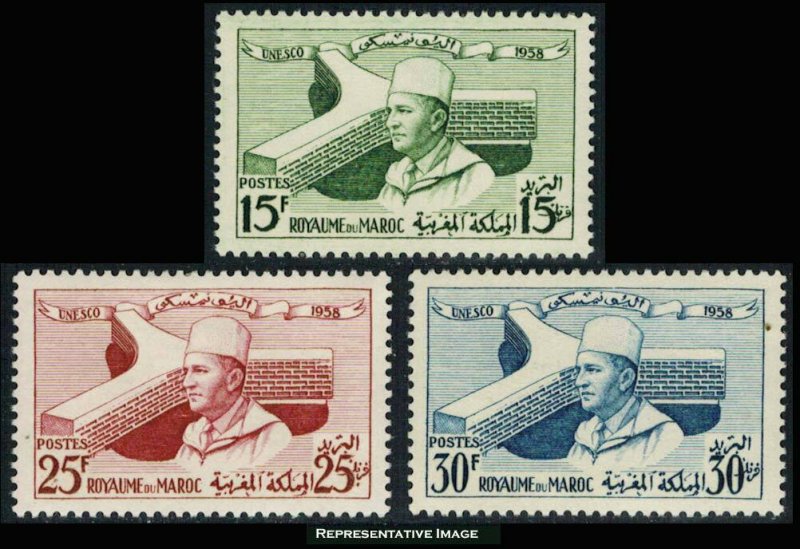 Morocco Scott 25-27 Mint never hinged.