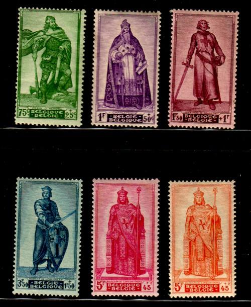 Belgium Sc 426-31 1946 Charity stamp set mint