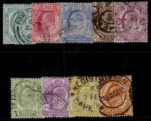 SOUTH AFRICA - Cape of Good Hope QV SG70-78, 1902-04 complete set USED. Cat £45.