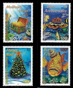 New Caledonia 1998 - Holiday Greetings Underwater - Set of 4v - Sc 808-11 - MNH