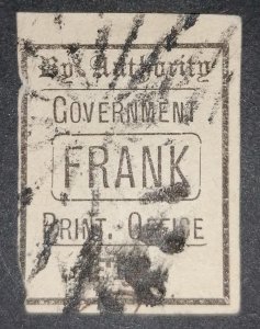 USA Government Frank label 19th century