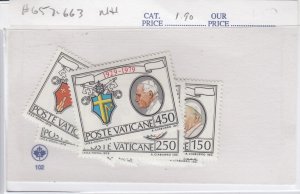 Vatican 657-63 Pope John Paul II mnh