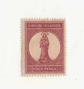 British Virgin Islands Sc #5  4p brown red OG VF