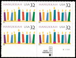 PCBstamps   US #3118 PB $1.28(4x32c)Hanukkah, MNH, (PB-4)