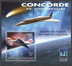 Vk034 2009 Space Concorde 40Th Anniversary Year Of Astronomy Halley'S Comet Mnh