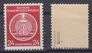 DDR 1954 Official Sc#O9 Mi#D9XII mnh signed Schönherr