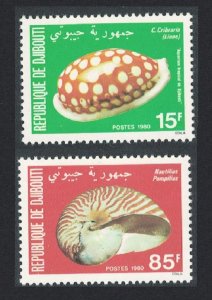 Djibouti Shells 2v 1980 MNH SG#793-794