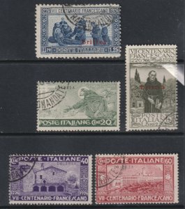 Sc# 94 / 98 1926 Eritrea used St. Francis of Assisi complete set CV $161.50