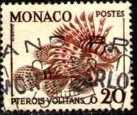 Scorpion Fish, Monaco stamp SC#473 used