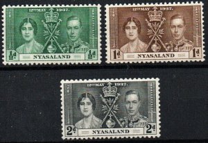 Nyasaland Protectorate Sc #51-53 Mint Hinged