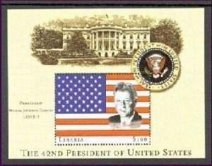 Liberia 2001 - 42nd President Of The US - William J. Clinton - S/S MNH