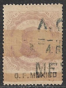 MEXICO REVENUES 1877 25c DOCUMENTARY TAX DF MEXICO Control Used DO34