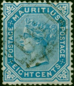 Seychelles 1880 8c Blue of Mauritius SGZ48 Good Used