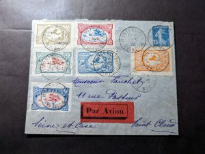 1923 France Airmail Cover Montpellier Aviation Meeting to Saint Cloud Seine