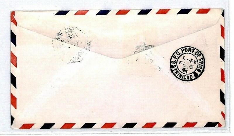 PORTUGAL FFC Lisbon TRINIDAD BWI 1948 PAN-AM Air Mail First Flight Cover CS308