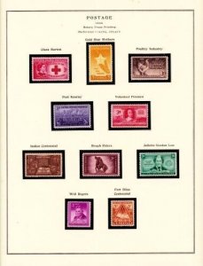 U S 1948-9 Commemorative MNH Year Games Scott Specialized Pages - 31 Stamps-