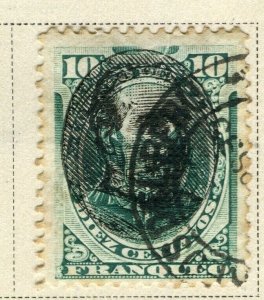 PERU; 1894 early classic Optd. issue fine used 10c. value