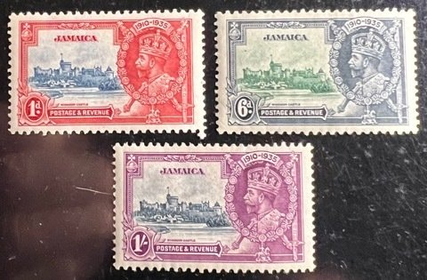 Jamaica Scott# 109, 111, 112 VF Lot of 3 Unused  Cat $6.40