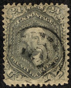 US #70b SCV $3400.00 XF used, STEEL BLUE, seldom seen with such a light cance...