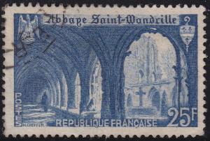 France 623 Cloister of St Wandrille Abbey 25Fr 1949