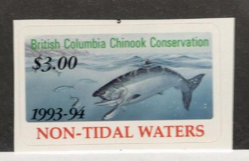 1993-94 Canada  British Columbia Chinook Conservation Stamp  Non-Tidal Waters