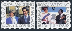 Bahamas 490-491,491a,MNH.Michel 480-481,Bl.33. Prince Charles,Lady Diana wedding