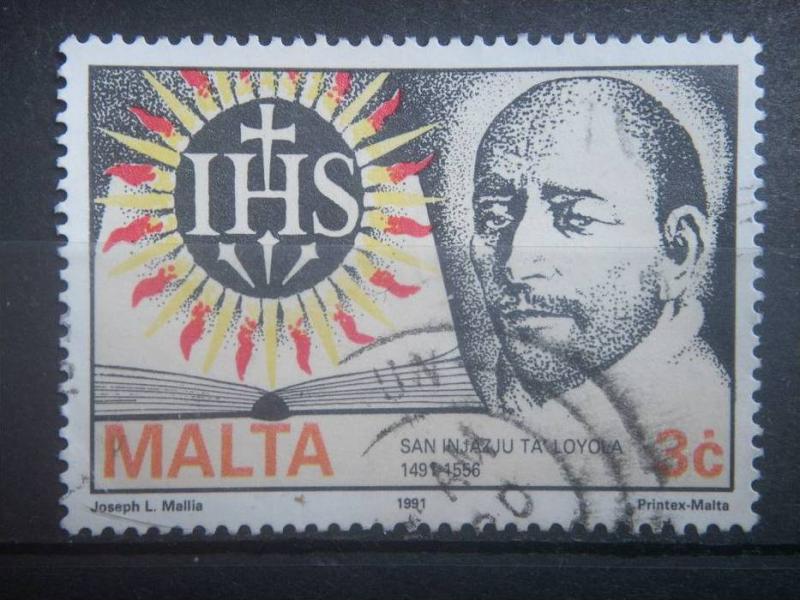 MALTA, 1991, used 3c, St. Ignatius of Loyola Scott 771