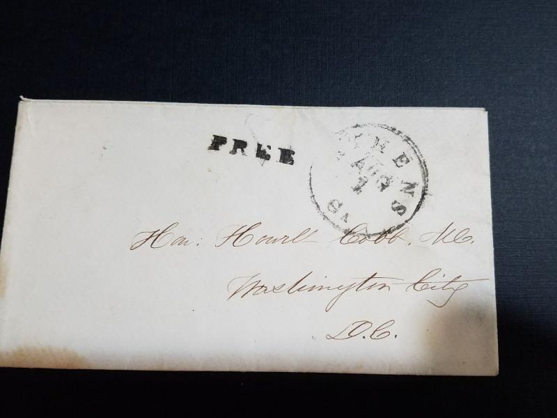 US Confederate Postal History Athens GA  Howell Cobb founder of the confederacy