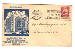 New Zealand Sc#186A on Souvenir Cover - Dunedin Chief Post Office Opening