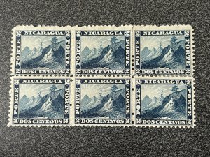 Nicaragua 1 MNG as listed block of 6 #1s of the World KSPhilatelics (1NicBlk6)